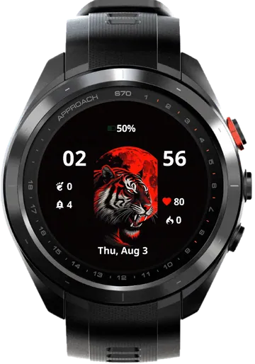 Red Tiger Garmin watch face preview