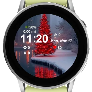 Red Tree Garmin watch face preview