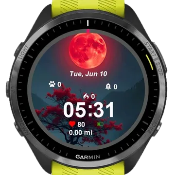 Red Tree Garmin watch face preview