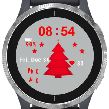 Red Tree Christmas Garmin watch face preview