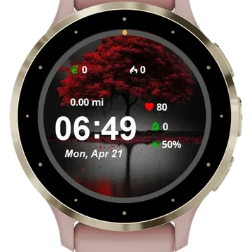 Red Tree Garmin watch face preview