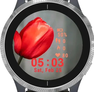 Red Tulip Garmin watch face preview