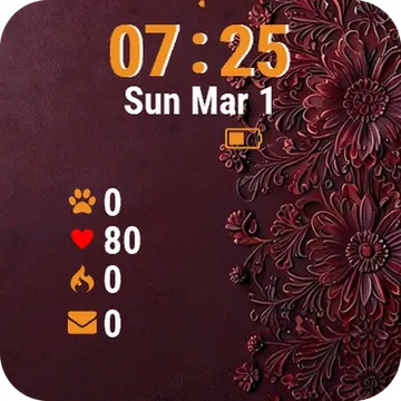 Red Wall Floral Garmin watch face preview