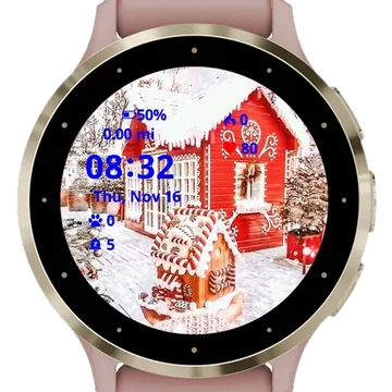 Red Winter House Garmin watch face preview