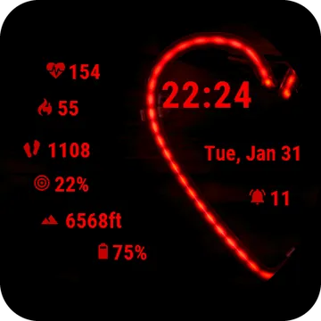 Redlights Garmin watch face preview