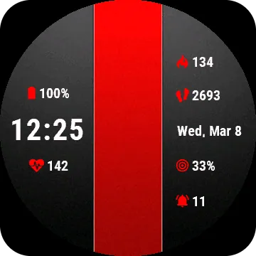 Redline Garmin watch face preview