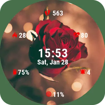 Redrose Garmin watch face preview