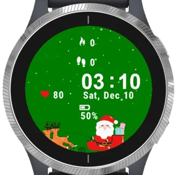 Reindeer and Santa Going Garmin watch face preview