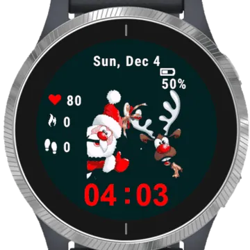 Reindeer and Santa Garmin watch face preview