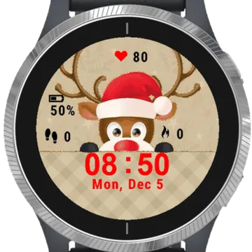 Reindeer Christmas Garmin watch face preview