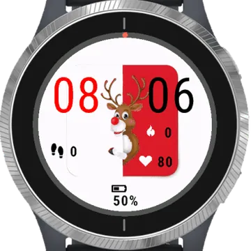 Reindeer Christmas Garmin watch face preview