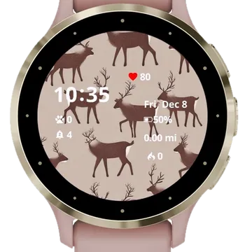 Reindeer Cute Garmin watch face preview