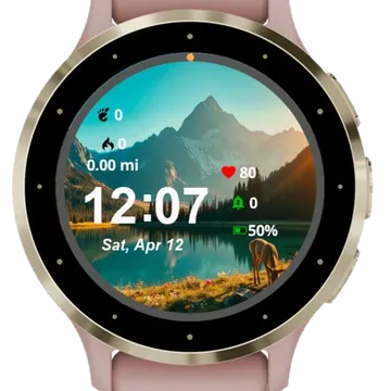 Reindeer Mountain Garmin watch face preview