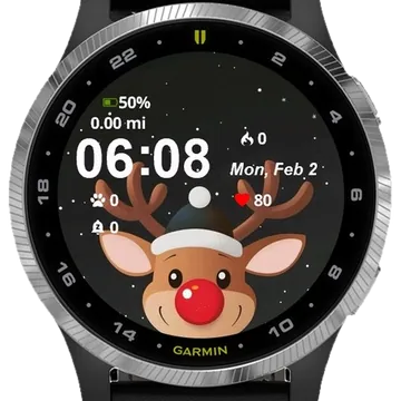 Reindeer Santa Garmin watch face preview