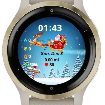 Reindeer Santa Garmin watch face preview