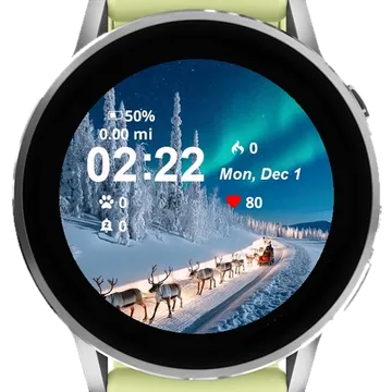 Reindeer Sled Garmin watch face preview