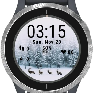 Reindeer Snow Garmin watch face preview