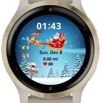Reinder Santa Garmin watch face preview