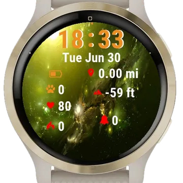 Rendering Star Cluster Garmin watch face preview