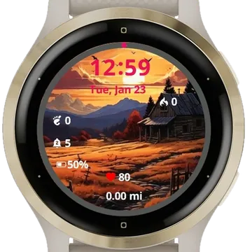 Retro Book Garmin watch face preview
