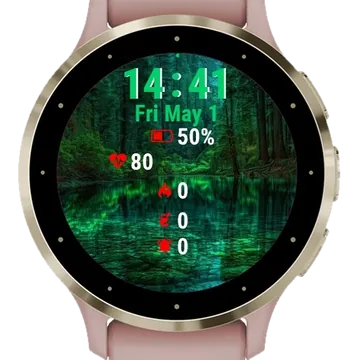 River Green Glow Middle Garmin watch face preview