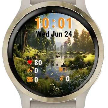 River Middle Forest Garmin watch face preview