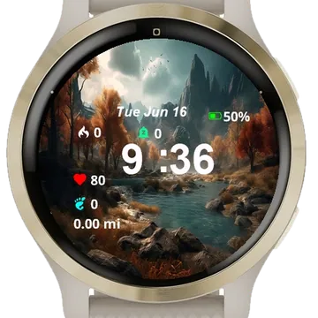 River Middle Forest Garmin watch face preview
