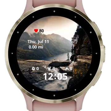 River Mountains Garmin watch face preview