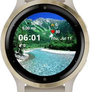 River Mountains Garmin watch face preview