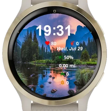 River Rocks Middle Mountains Garmin watch face preview