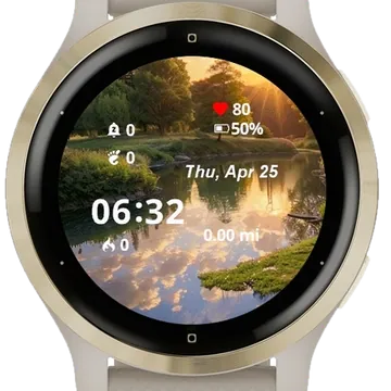 River Sunny Garmin watch face preview