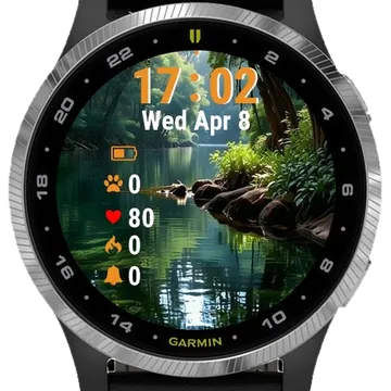 River Trees Water Garmin watch face preview