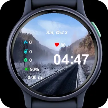 Road Middle Winter Garmin watch face preview