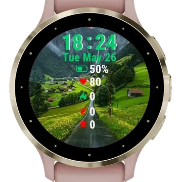 Road Mountains Garmin watch face preview