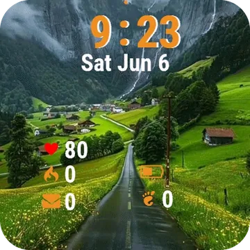 Road Mountains Garmin watch face preview