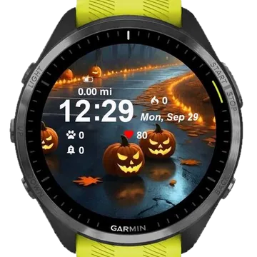 Road Pumpkins Garmin watch face preview