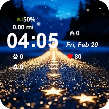 Road Stars It At Night Garmin watch face preview
