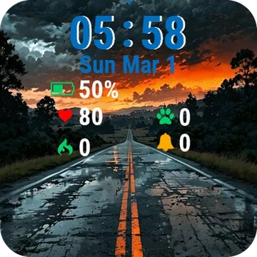 Road Sunset Garmin watch face preview