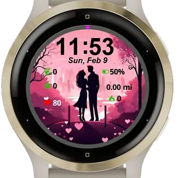 Romantic Couple Garmin watch face preview