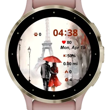 Romantic Day In Paris Garmin watch face preview