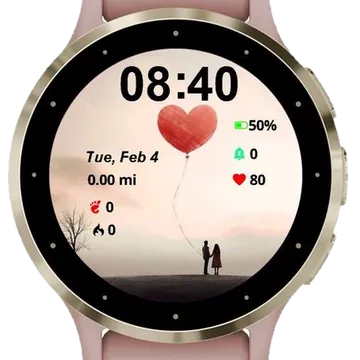Romantic Day Valentines Garmin watch face preview