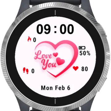 Romantic Love Garmin watch face preview