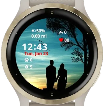 Romantic Sunset Garmin watch face preview
