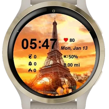 Romantic Tour Eiffel Garmin watch face preview