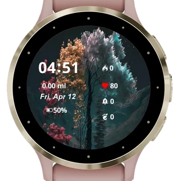 Romantic Tree Garmin watch face preview