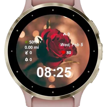 Rose Flowers Garmin watch face preview