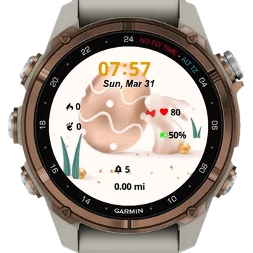 Rose Gold Easter Garmin watch face preview