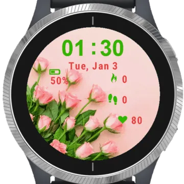 Roses Corner Pink Garmin watch face preview