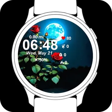 Roses Night Garmin watch face preview
