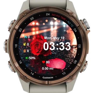 Roses On The Street Garmin watch face preview